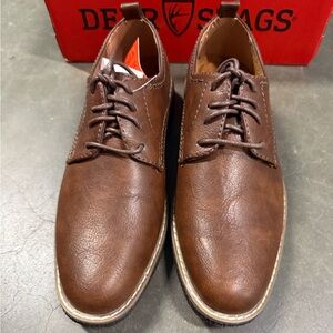 Deer Stags' Zander Lace-up Dress Comfort Oxford -Brown/Dark Brown Size 2.5 NIB